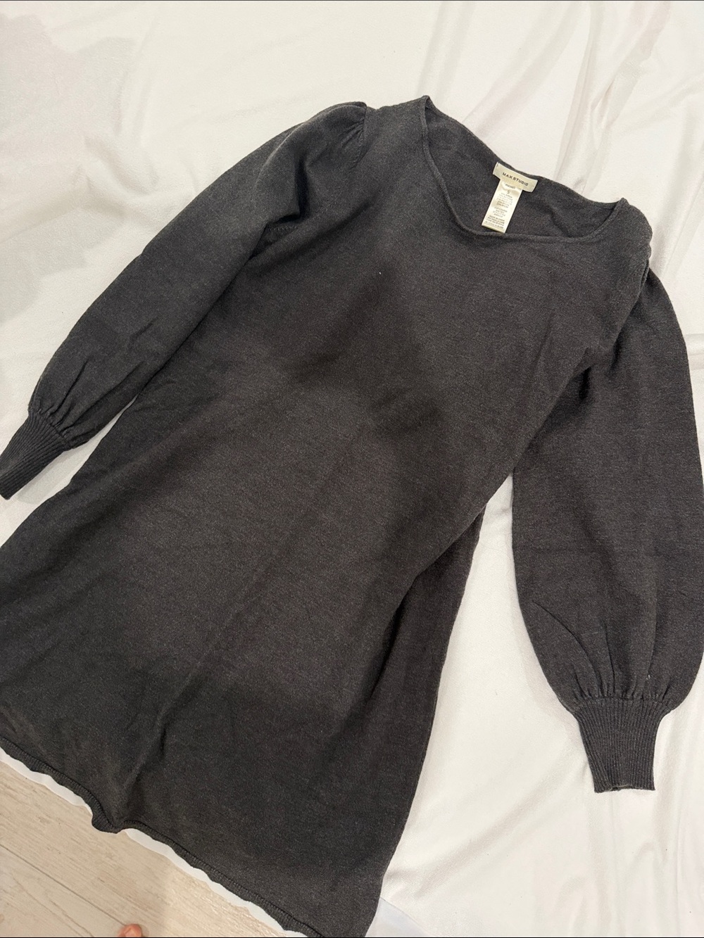 Max Studio Black Knit Long Sleeve Sweater Dress